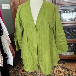 Comfy USA Lightweight Lime Green Open Front Jacket